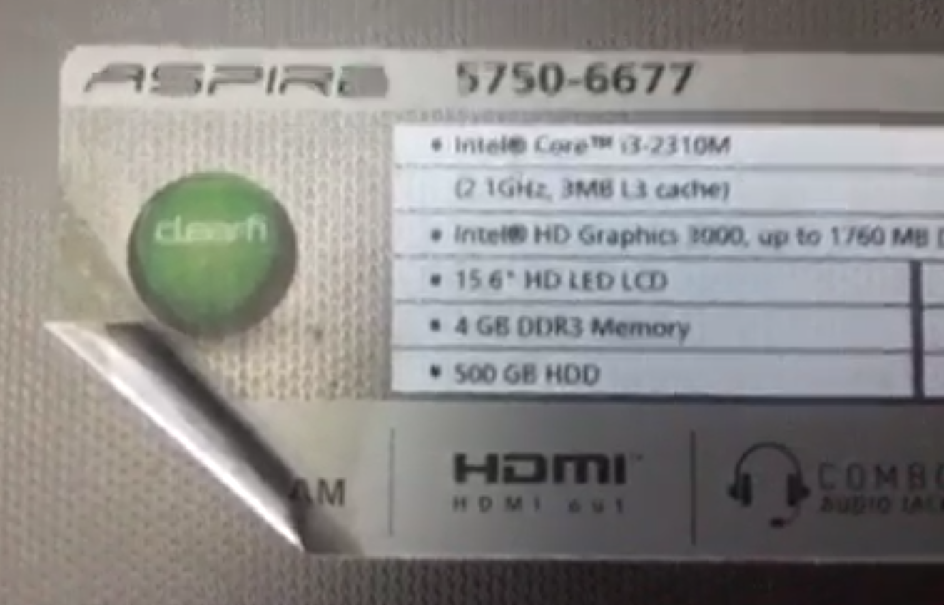 Acer Aspire 5750